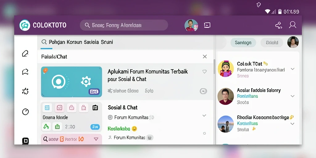 Antarmuka aplikasi COLOKTOTO untuk forum komunitas yang interaktif.