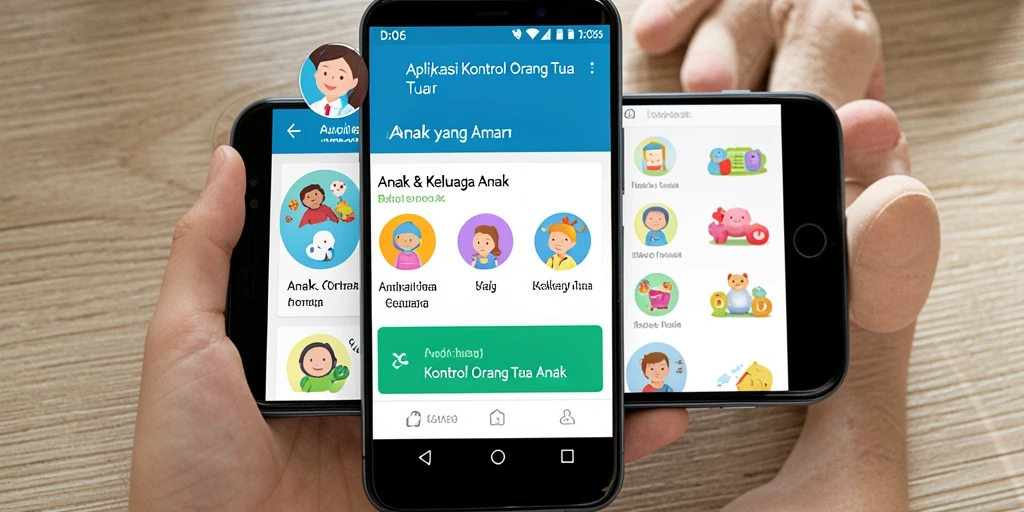 Antarmuka aplikasi D06 dengan fitur kontrol orang tua yang jelas dan mudah digunakan.
