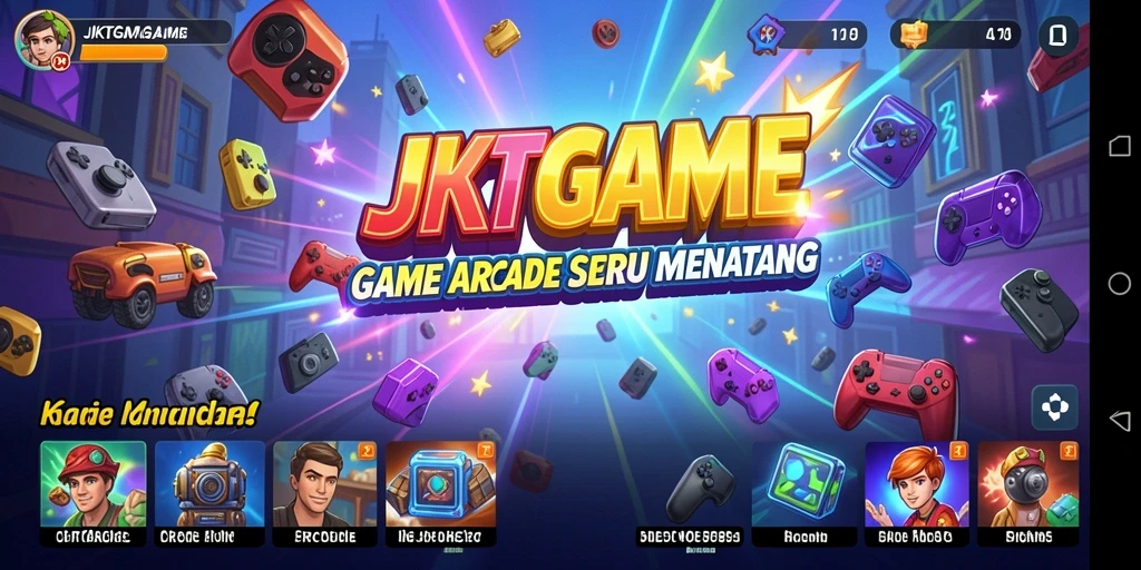 Tampilan antarmuka JKTGAME yang menarik dan interaktif.