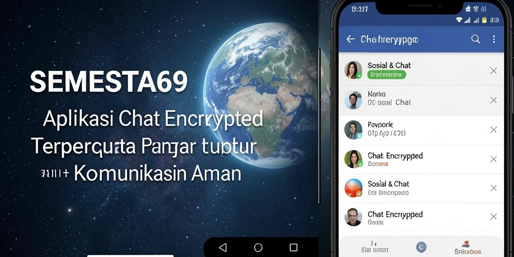 Antarmuka SEMESTA69 yang modern dan aman untuk chatting.