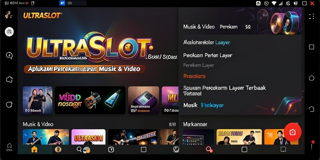 Antarmuka ULTRASLOT yang responsif untuk perekaman layar.